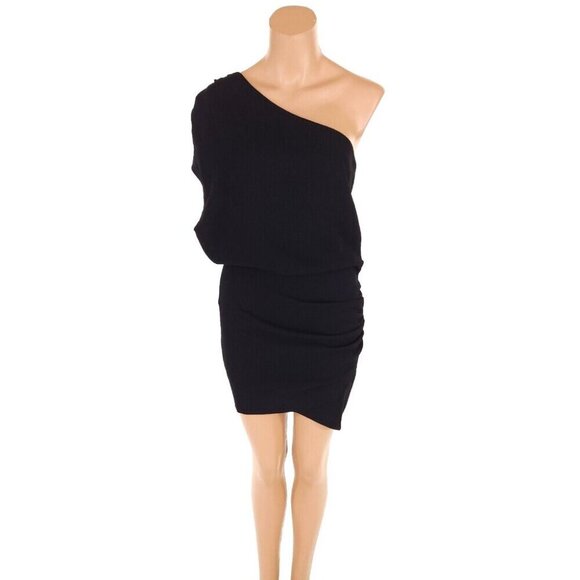 IRO Davov One-Shoulder Envelope Hem Dress Size 38 M Black NWT - Picture 3 of 15